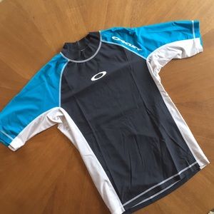 Oakley Rash guard - Navy /Teal/White